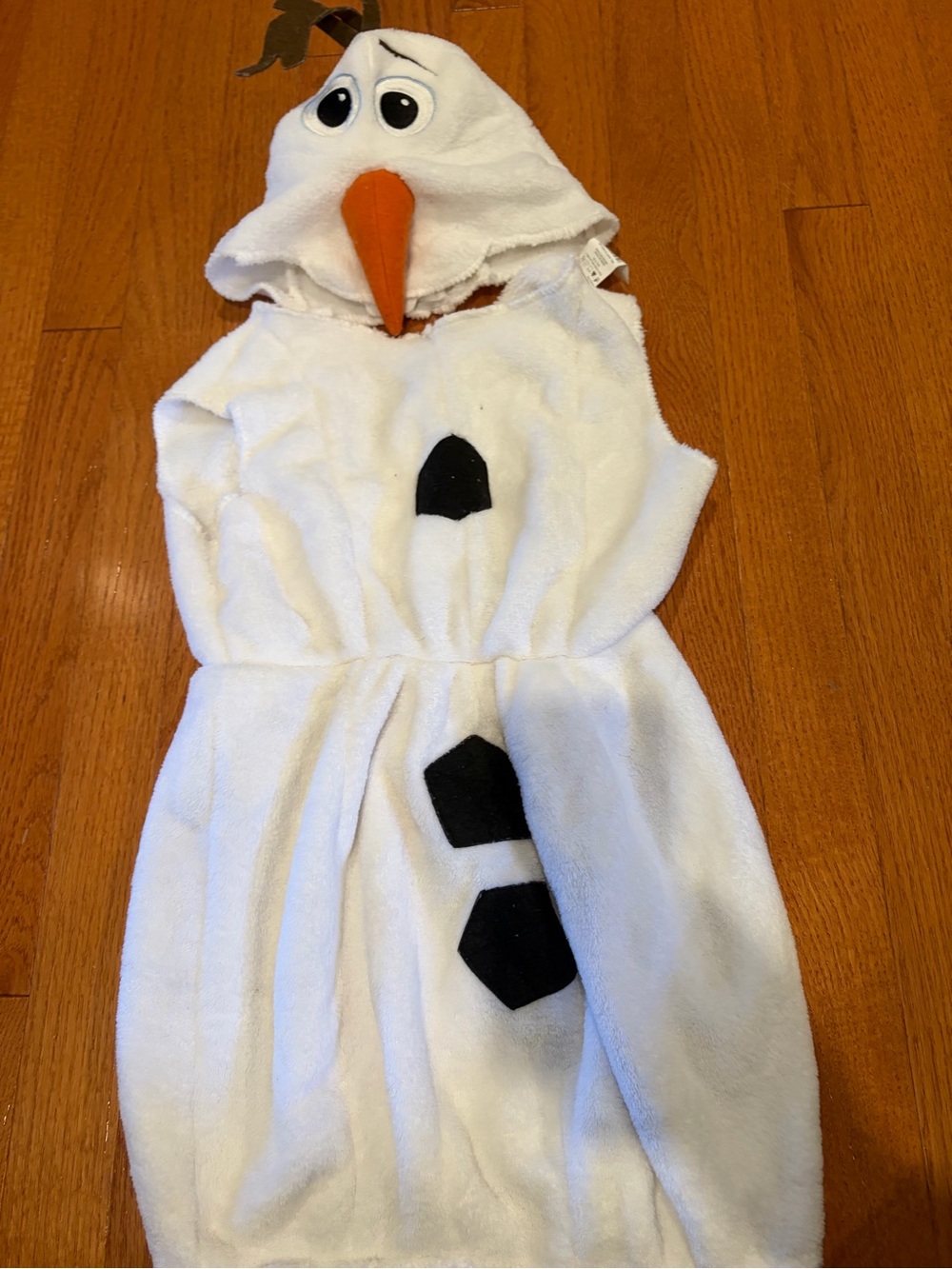 Kids White Olaf Costume with Orange Carrot Nose